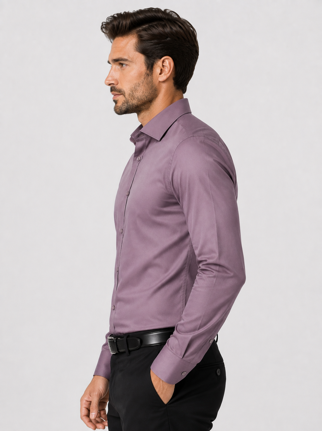 Slim Fit Satin stretchable Plain Shirt