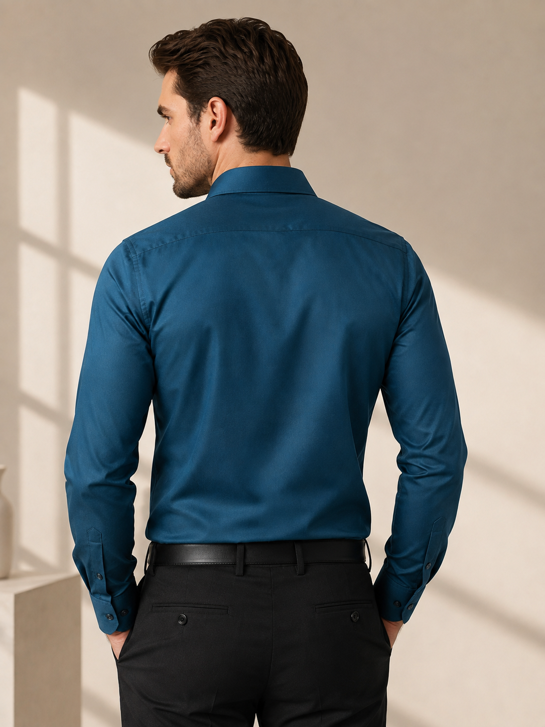 Slim Fit Satin stretchable Plain Shirt