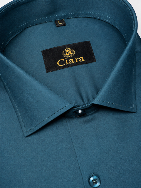 Slim Fit Satin stretchable Plain Shirt