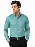 Slim Fit Satin stretchable Plain Shirt light green