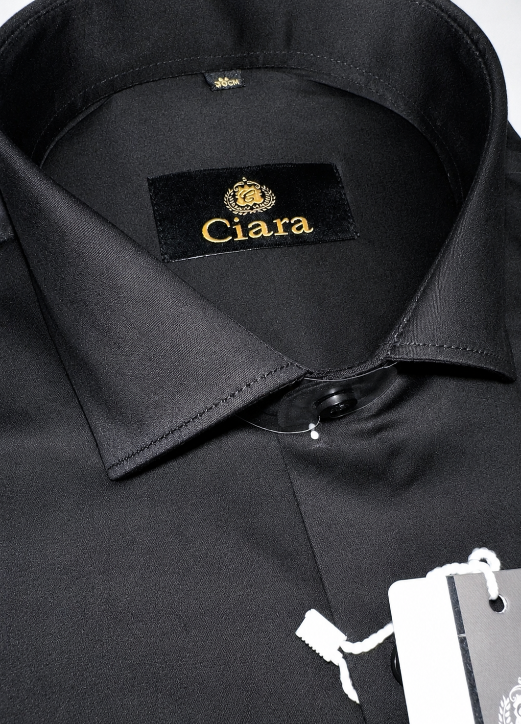 Slim Fit Satin stretchable Plain Shirt jet black